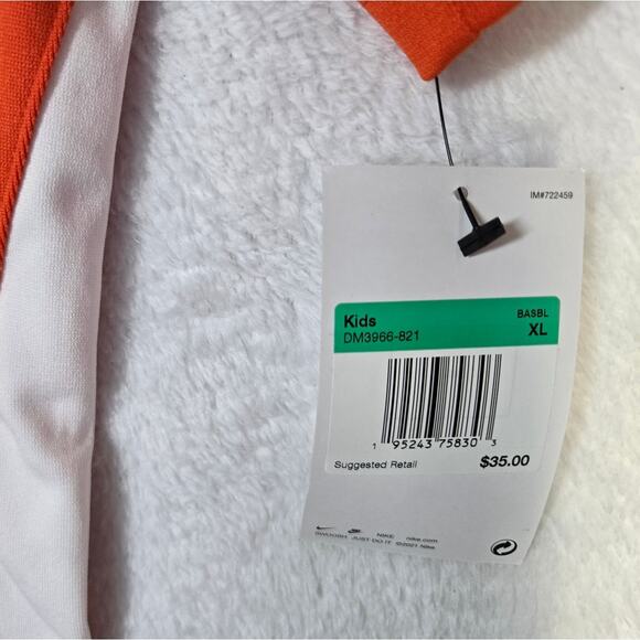 NEW NWT Boys Sz XL Bright Orange & White Sporty Athletic Shirt NIKE BASEBALL - Picture 3 of 6
